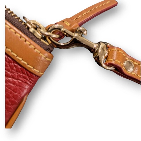 (1577) Dooney & Bourke Red Zippered Wristlet - Pebbled Leather - Picture 6 of 9
